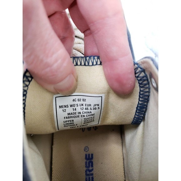 Converse Chuck Taylor All Star High Top Sneakers Men's Sz 12. Women's Sz 14 Blue - Picture 10 of 13